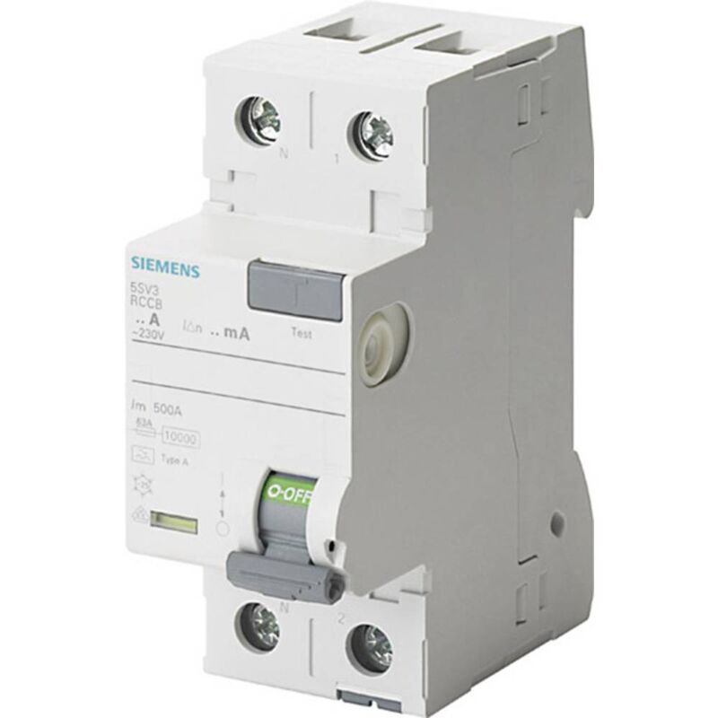 foto del prodotto siemens 5sv33146kl interruttore differenziale a 2 poli 40 a 0.03 a 230 v
