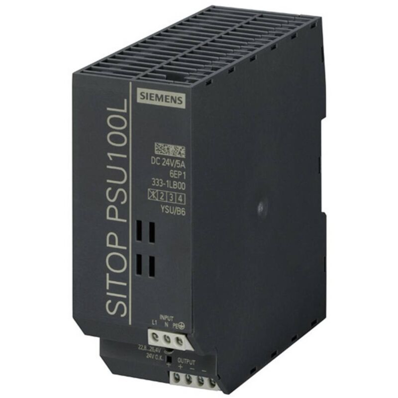 foto del prodotto siemens 6ep13331lb00 alimentatore per guida din 24 v dc 5 a 120 w num. uscite 1 x contenuto 1 pz.