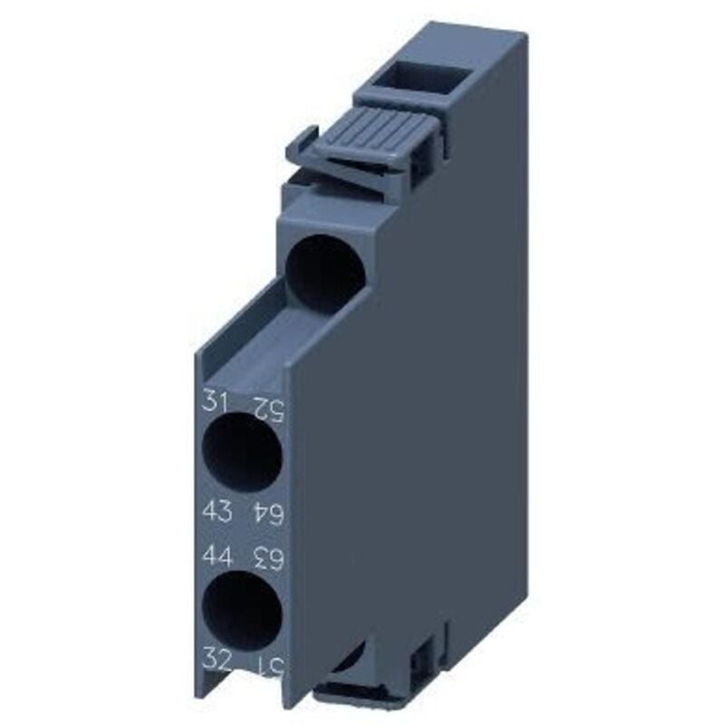 foto del prodotto siemens blocchetto di contatti ausiliari laterale, 1 no 1 nc via di corrente 1 nc, 1 no per 3rh2 e 3rt2 morsetto a vite r 31 32, 43 44 l