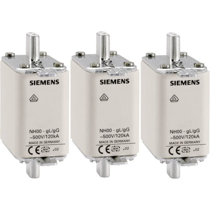 foto del prodotto siemens cartuccia fusibile nh, nh000, in 35 a, gg, un ac 500 v, un dc 250 v