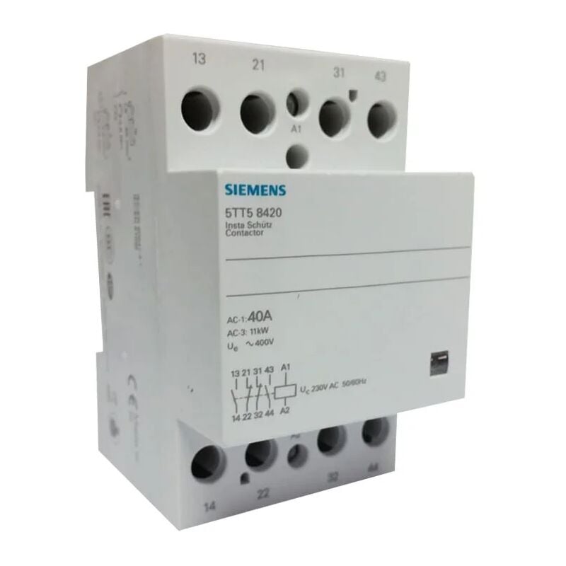 foto del prodotto siemens contattore insta con 4 contatti nc contatto per ac 230v, 400v 40a comando in ac 230v