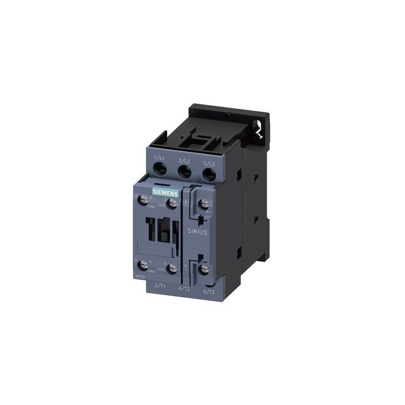 foto del prodotto siemens contattore potenza, ac 3 32 a, 15 kw 400 v 1 no 1 nc, 24 v dc 3 poli, taglia s0 morsetti a vite