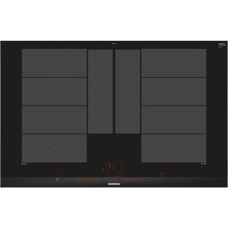 foto del prodotto siemens ex875lyv1e. colore del prodotto nero, posizionamento dell apparecchio da incasso, tipo di piano cottura piano cottura a induzione.