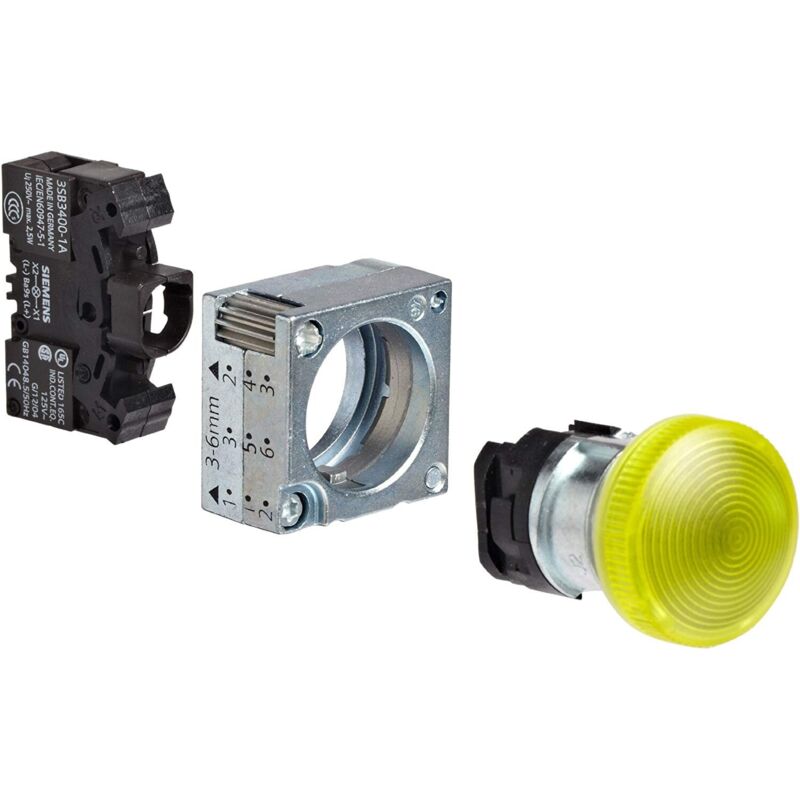 foto del prodotto siemens gemma luminosa gialla metallo ba9s giallo cod. 3sb36046ba30 