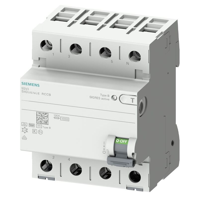foto del prodotto siemens interruttore differenziale 25a 4p 300ma k tipo b 5sv36424