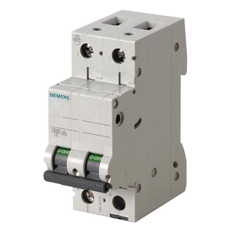 foto del prodotto siemens interruttore magnetotermico 2p 6a 4,5ka tipo c 2 moduli 5sl32067