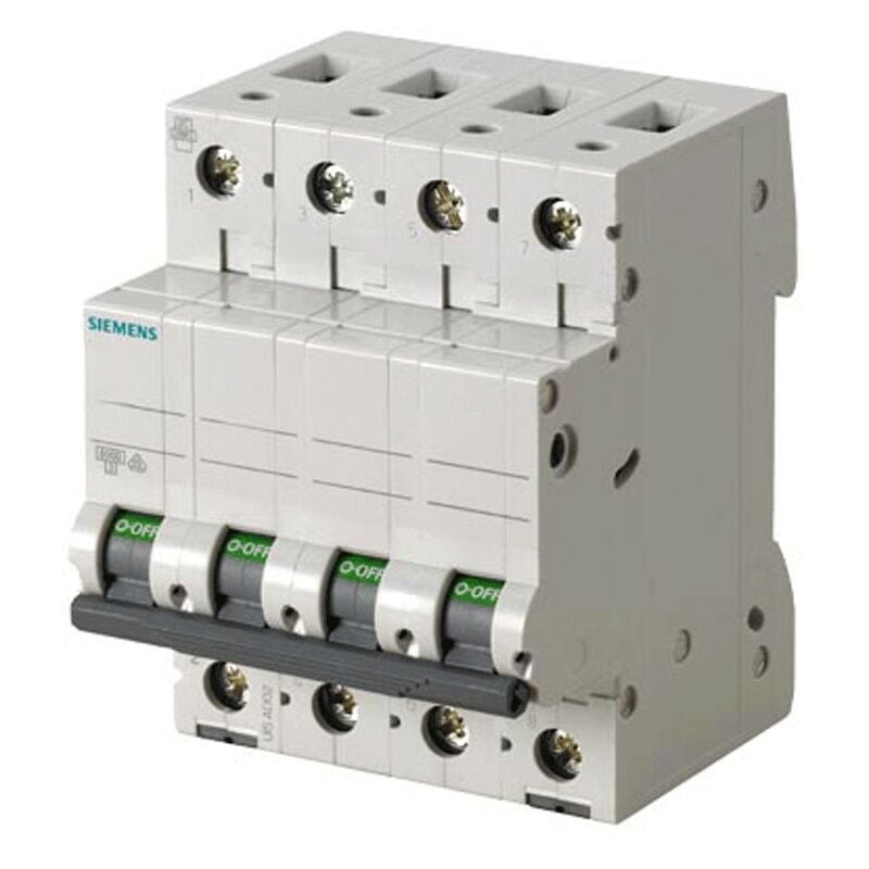 foto del prodotto siemens interruttore magnetotermico 4p 40a 6ka tipo c 4 moduli 5sl64407bb