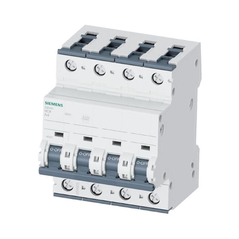 foto del prodotto siemens interruttore magnetotermico 4p 6a 10ka tipo c 4 moduli 5sy44067