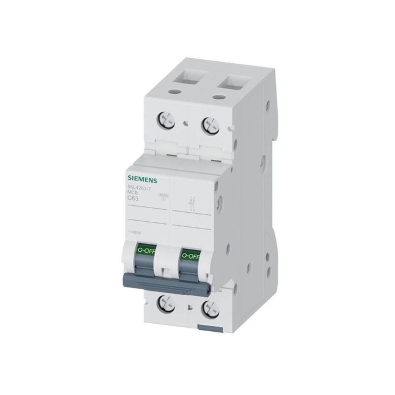 foto del prodotto siemens interruttore magnetotermico a 2 poli 400v 63a curva c 5sl42637