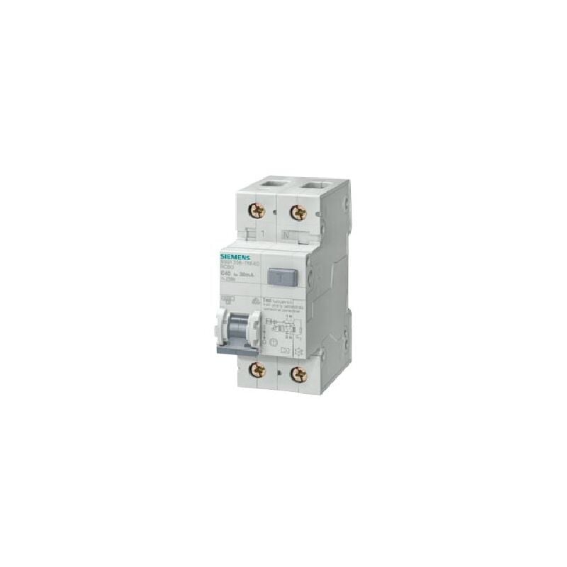 foto del prodotto siemens interruttore magnetotermico differenziale, 6 ka, 1p n, tipo ac, 300 ma, car. c, in 16 a, un ac 230 v