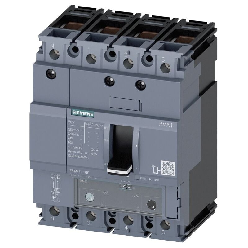 foto del prodotto siemens interruttore scatolato 3va11 100a 4 poli 25k 3va11103ff460aa0