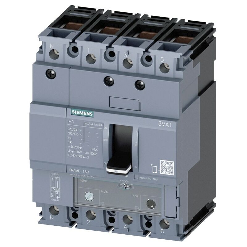 foto del prodotto siemens interruttore scatolato 3va11 80a 4 poli 25ka 3va11803ef460aa0