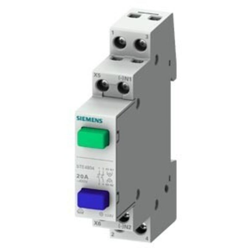 foto del prodotto siemens pulsante grigio impulso 1na 1nc 20a 230vca no arr. 1um cod. 5te4800 