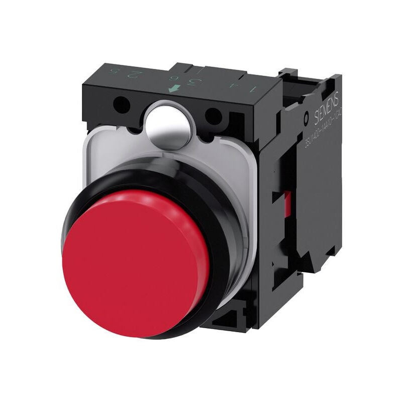 foto del prodotto siemens pulsante rosso piatto 22mm 1nc 3su11500ab201ca0