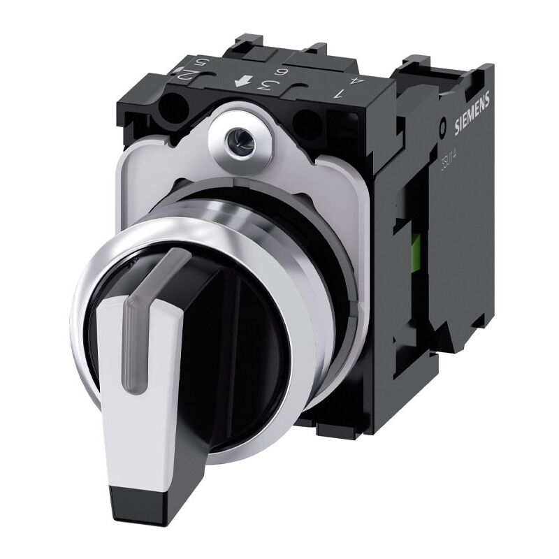 foto del prodotto siemens selettore illuminabile 22 mm bianco 3 posizioni 3su11502bl601na0