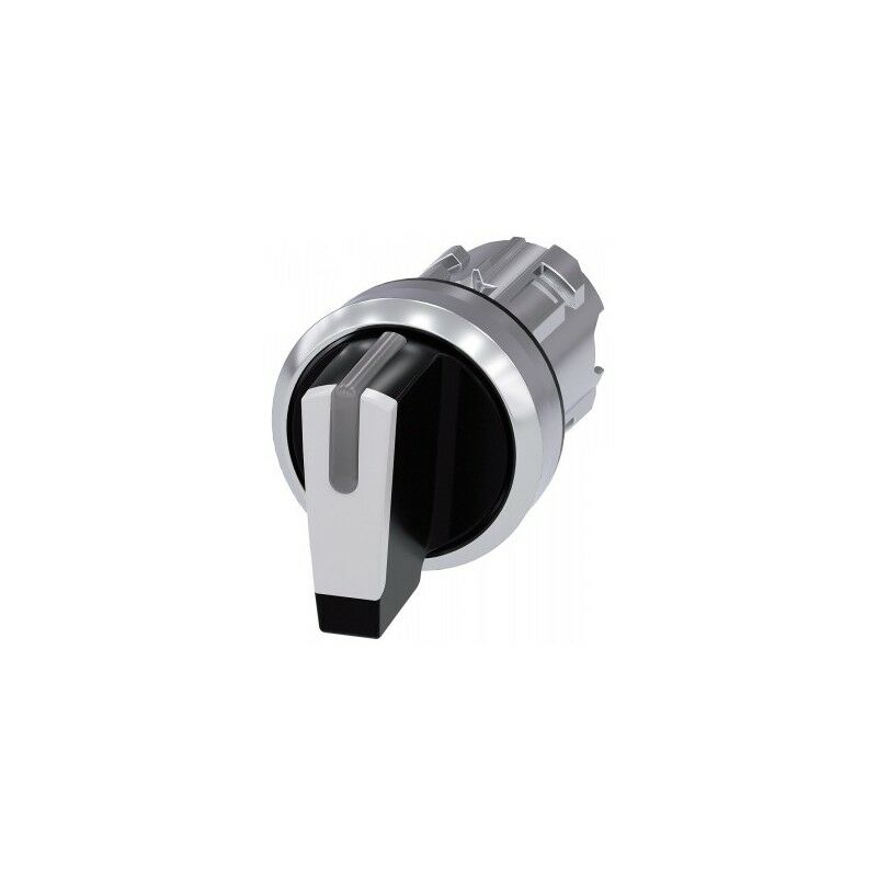 foto del prodotto siemens selettore, illuminabile, 22 mm, tondo, in metallo, lucido, bianco, selettore, corto, 3 posizioni di commutazione io ii, a scatto, angolo di