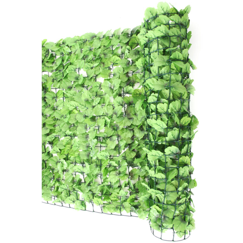 foto del prodotto siepe artificiale privacy balcone giardino rete decorativo n77 poliestere chiaro 500x100cm