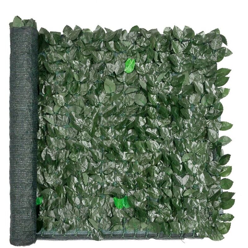 foto del prodotto siepe artificiale sintetica finta recinzione casa foglie rete telo privacy ombreggiante 100x300 cm