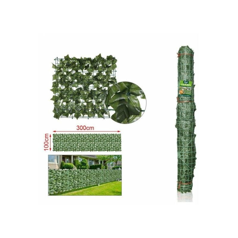 foto del prodotto siepe finta artificiale rete recinzione 1mx3m con foglie di patate dolce