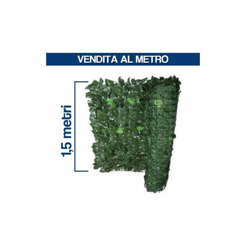 foto del prodotto siepe sintetica artificiale arella edera supporto rete h 1,5 mt al metro 29194 1