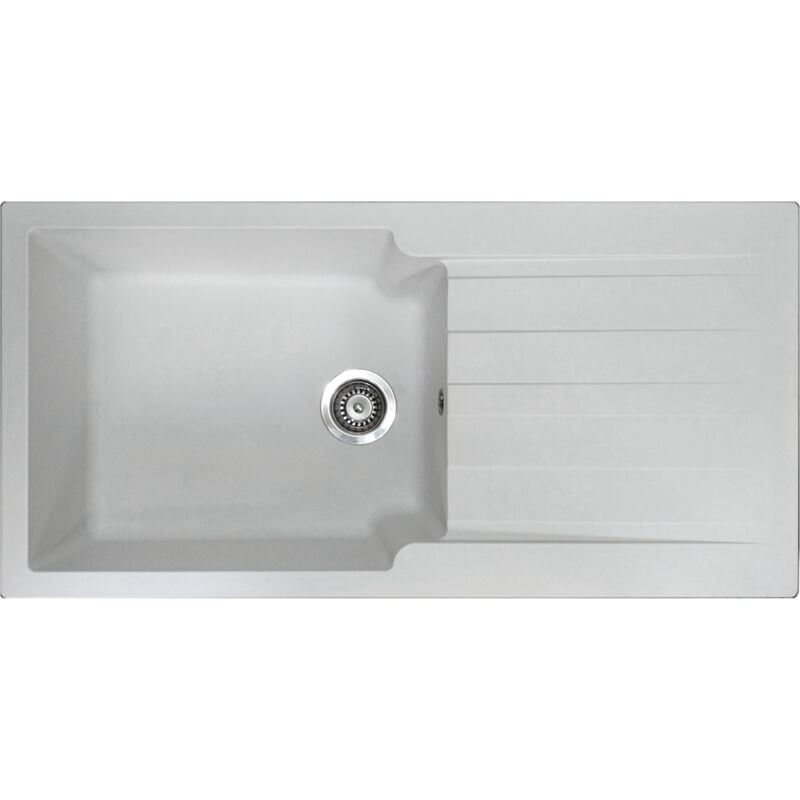 foto del prodotto sierra lavello 1 vasca grande 1 scarico in resina bianca essebagno