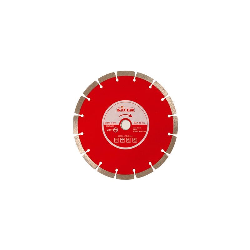 foto del prodotto sifer diamond disc 230 platorello 10 mm segmentato rosso 1443410