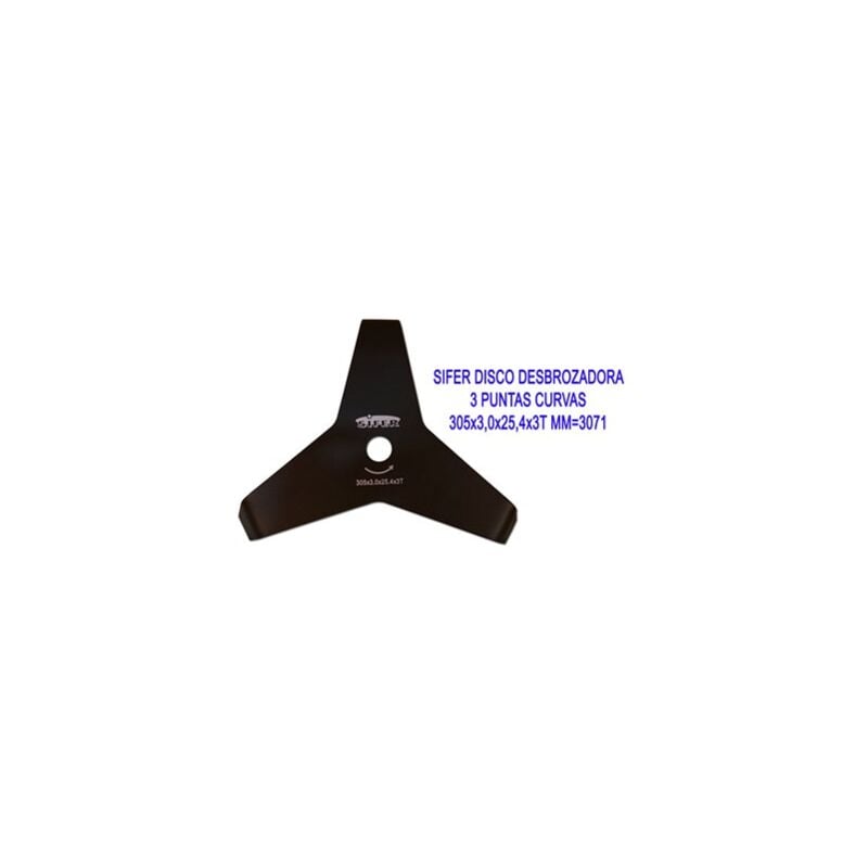 foto del prodotto sifer disco decespugliatore 3 punte curve 305 mm 3,0 mm 25,4 mm 3t mm3071