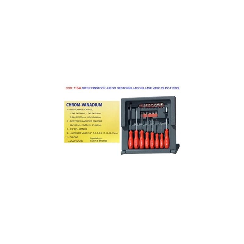 foto del prodotto sifer finstock t10229 set cacciaviti e bussole da 29 pezzi