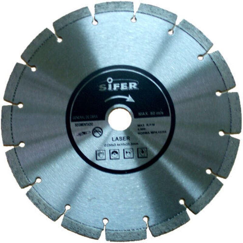 foto del prodotto sifer - platorello laser da 10 mm disco diamantato segmentato 230