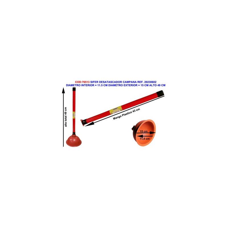 foto del prodotto sifer sifone sturatubi diametro interno 11,5 cm, esterno 15 cm, altezza 49 cm