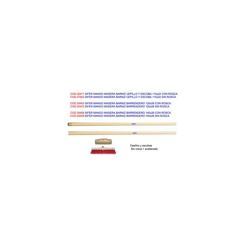 foto del prodotto sifer spazzatrice manico legno vernice 120x28 con filetto