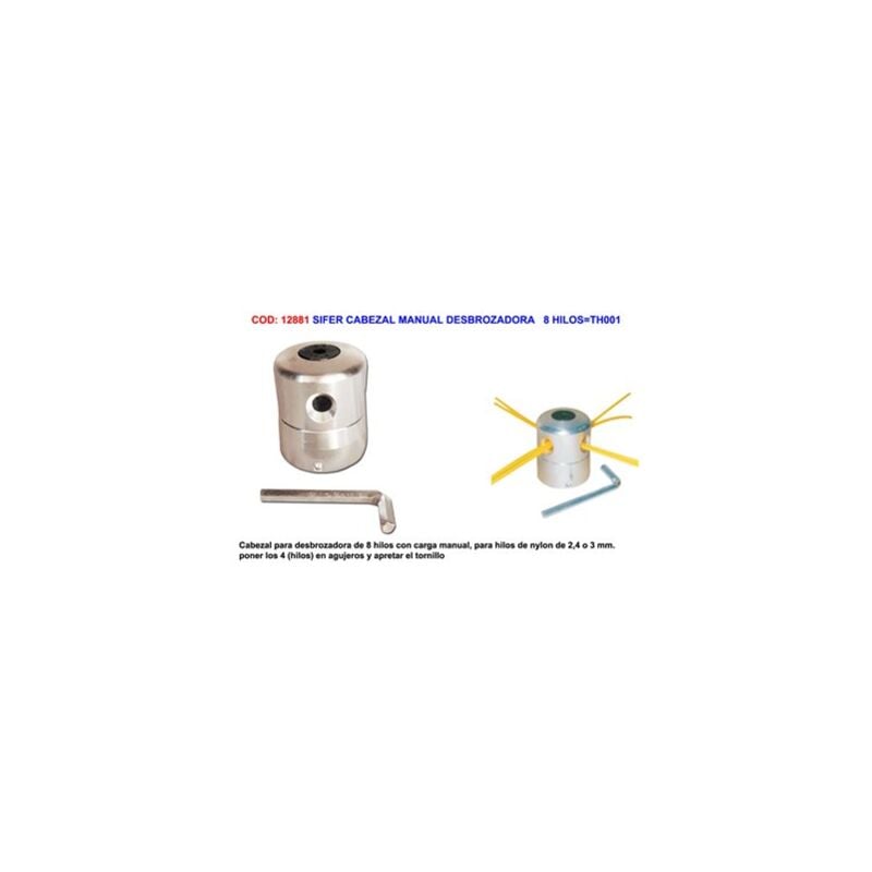 foto del prodotto sifer testina manuale in metallo per decespugliatore a 8 fili th001 0439 