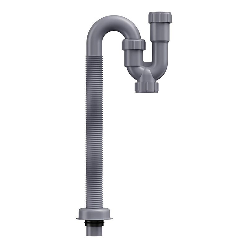 foto del prodotto sifone a u sifone per lavabo, set di scarico per lavabo da bagno, con tubo di scarico flessibile ed estensibile, adatto per sifoni per lavabo con