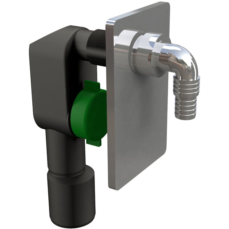 foto del prodotto sifone ad incasso per lavatrice in pehd con placca pvc cromo modello criollo 50 bonomini s.r.l.