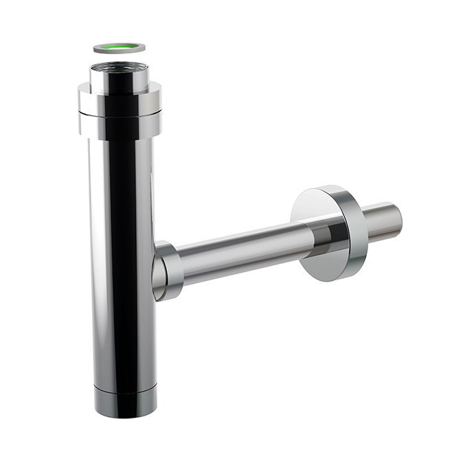 foto del prodotto sifone d 39 arredo per lavabo in abs e ottone bonomini cromo