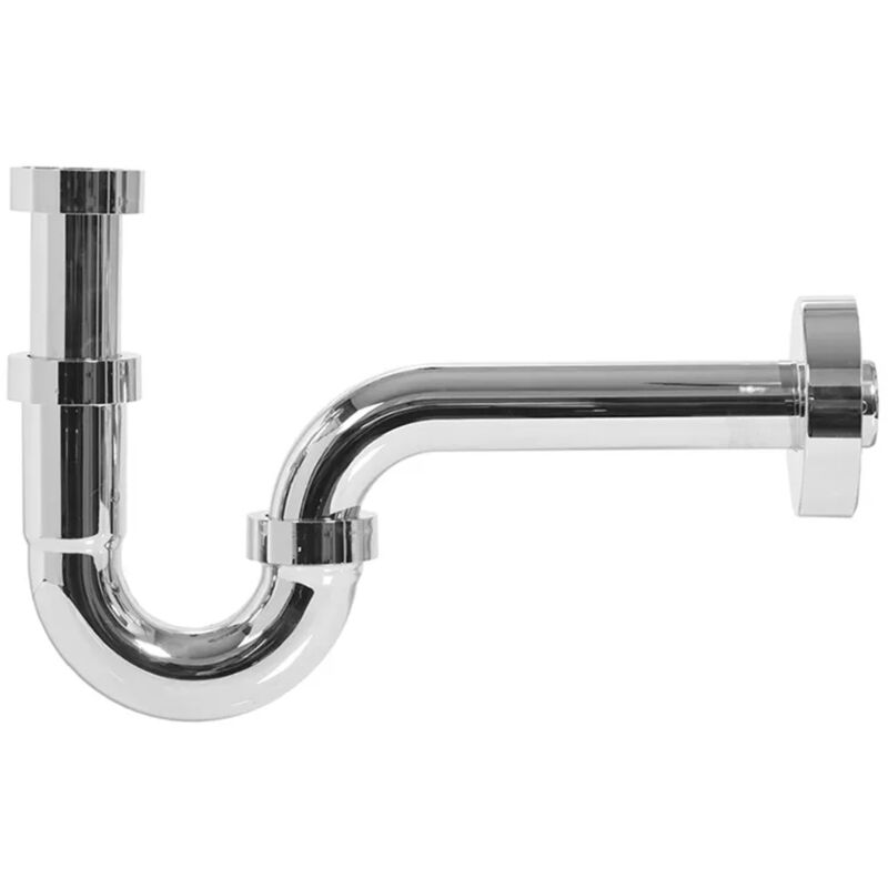 foto del prodotto sifone di scarico per lavabo ad s universale in abs cromato