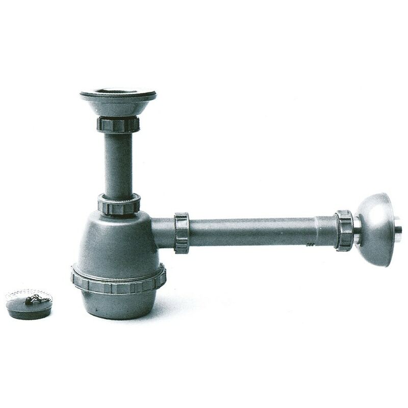 foto del prodotto sifone in plastica a 1 via con piletta mis. 1.1 4 idroweb