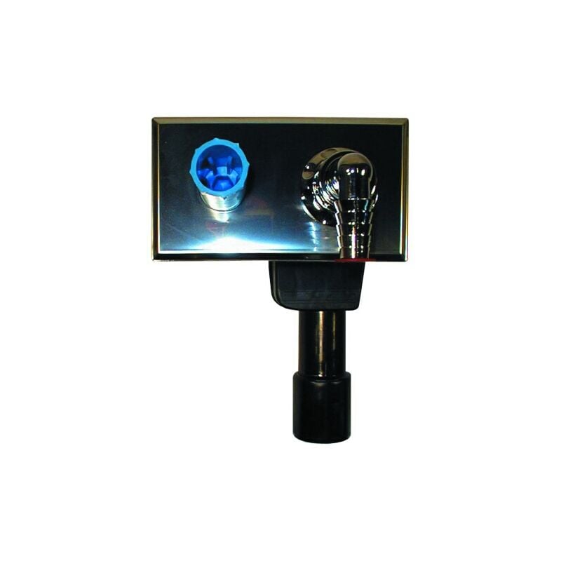 foto del prodotto sifone incasso lavatrice dn40 50, presa d acqua 1 2 , tappo prova, portagomma cromato, 180x100mm
