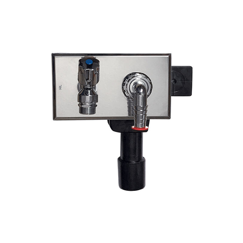 foto del prodotto sifone incasso lavatrice dn40 50, presa d acqua e rubinetto antiallagamento r 1 2 , portagomma cromato, 180x100mm