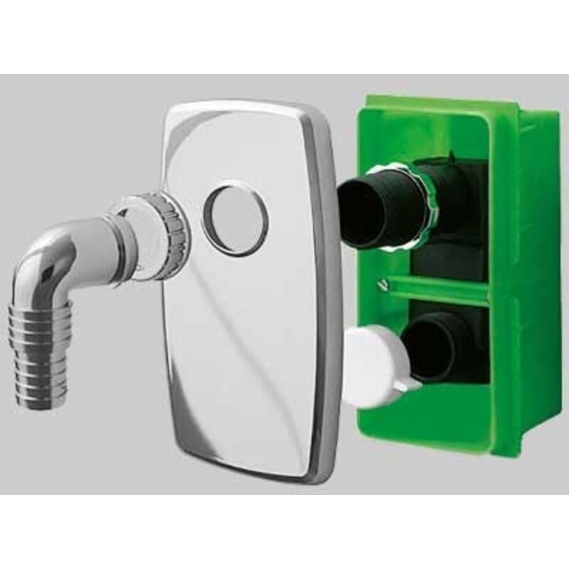 foto del prodotto sifone incasso per lavatrice compact con piastra bianca