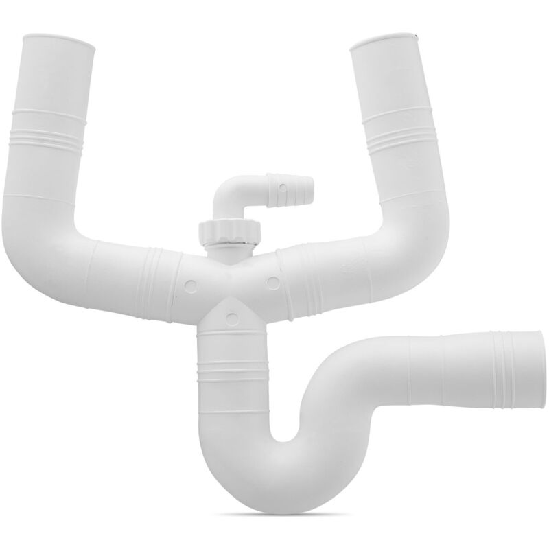 foto del prodotto sifone lavabo doppio in gomma lunghezza 35x40mm