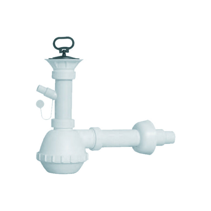 immagine 0 del prodotto sifone moplen a fiasco 1 via con scarico e piletta 11 2 per lavello ceramica