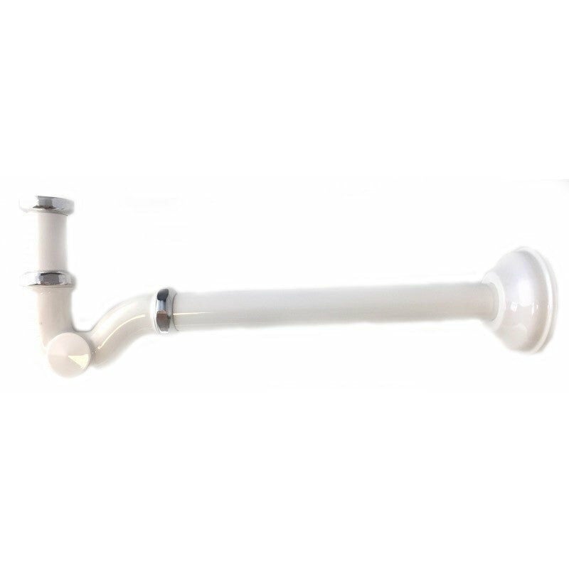 foto del prodotto sifone per bidet a s, da 1 bianco, con dettagli cromati.