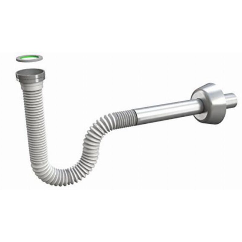 foto del prodotto sifone per lavabi e bidet in pp brevettato - 1 1 4 - bianco cromato