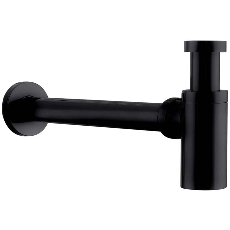 foto del prodotto sifone per lavabo in ottone nero opaco sifmbl swiss aqua technologies