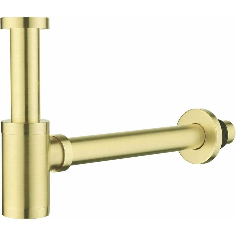 foto del prodotto sifone per lavandino in ottone, design a sifone universale 1 1 4 x 32 mm, regolabile antiodore dorato,