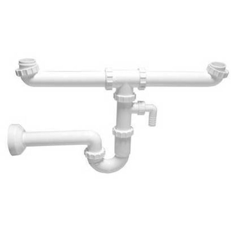 foto del prodotto sifone per lavelli a 2 vie con attacco lavatrice 1 1/2 diam.40 dh
