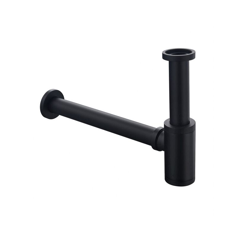 foto del prodotto sifone per lavello in ottone, sifone universale, anti-perdita antiodore regolabile, nero opaco