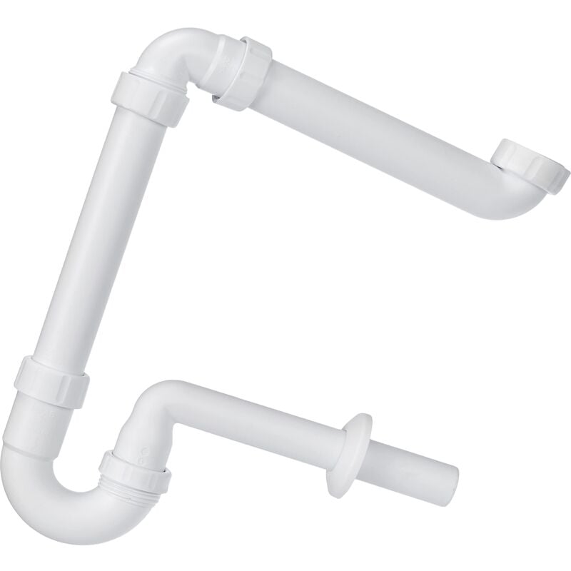 foto del prodotto sifone salvaspazio per lavabo, dn 32, 1 1 4 pollici, plastica bianca, tipo 4832, 1 pezzo haas