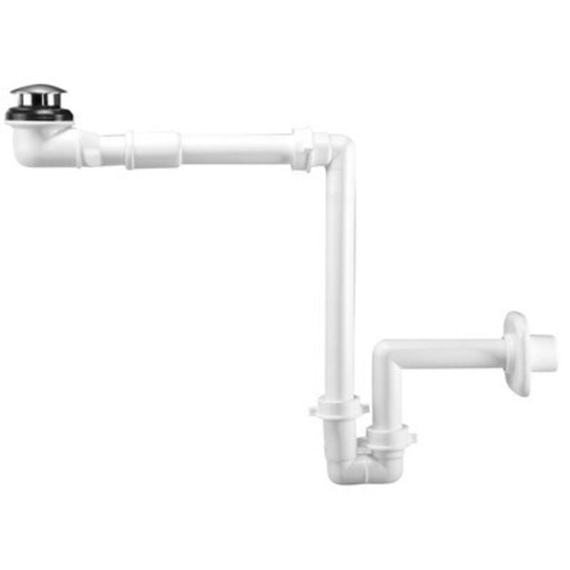 foto del prodotto sifone salvaspazio per lavabo piletta bassa bianco